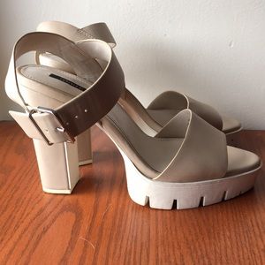 Beige Platform Heels